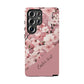 Personalized Cherry Blossom Tough Phone Case — Pink Floral Protective Case for Samsung & Google