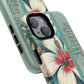 Personalized Tropical Floral Phone Case – Stylish Tough Magnetic Cases for iPhone, Customizable with Names, Perfect Gift for Nature Lovers