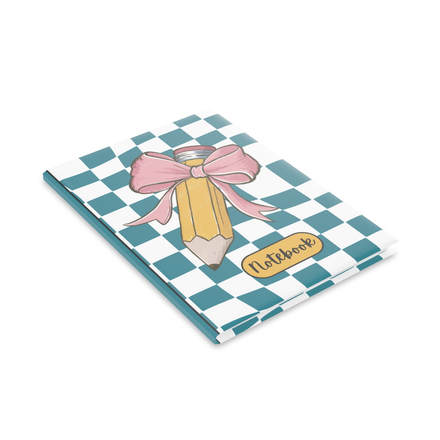 Teal Checkered Charm A Hardcover Notebook (PY)