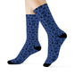 Winter Wonderland Navy Crew Socks - Soft & Elastic Polyester/Spandex Blend - One Size Fits All