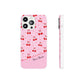 Personalized Cherry Blossom Dreams Flexi Case — Pink Retro Cherry iPhone® 7/8, 11, 12, 13, 14, 15, 16, 17, X/XS, SE, XR, Mini, Pro, Pro Max, Plus Cases.