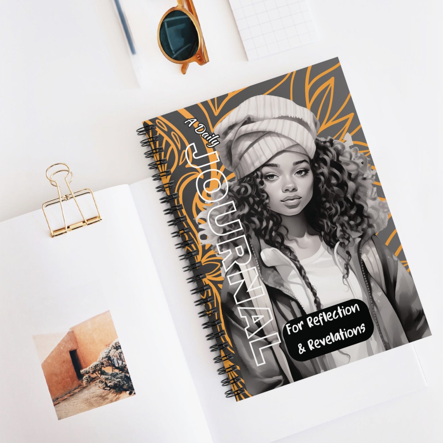 Stylish Spiral Journal for Reflection & Revelations, Writing Journal, Gift for Teens, Creative Notebook, Inspirational Journal