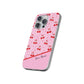 Personalized Cherry Blossom Dreams Flexi Case — Pink Retro Cherry iPhone® 7/8, 11, 12, 13, 14, 15, 16, 17, X/XS, SE, XR, Mini, Pro, Pro Max, Plus Cases.