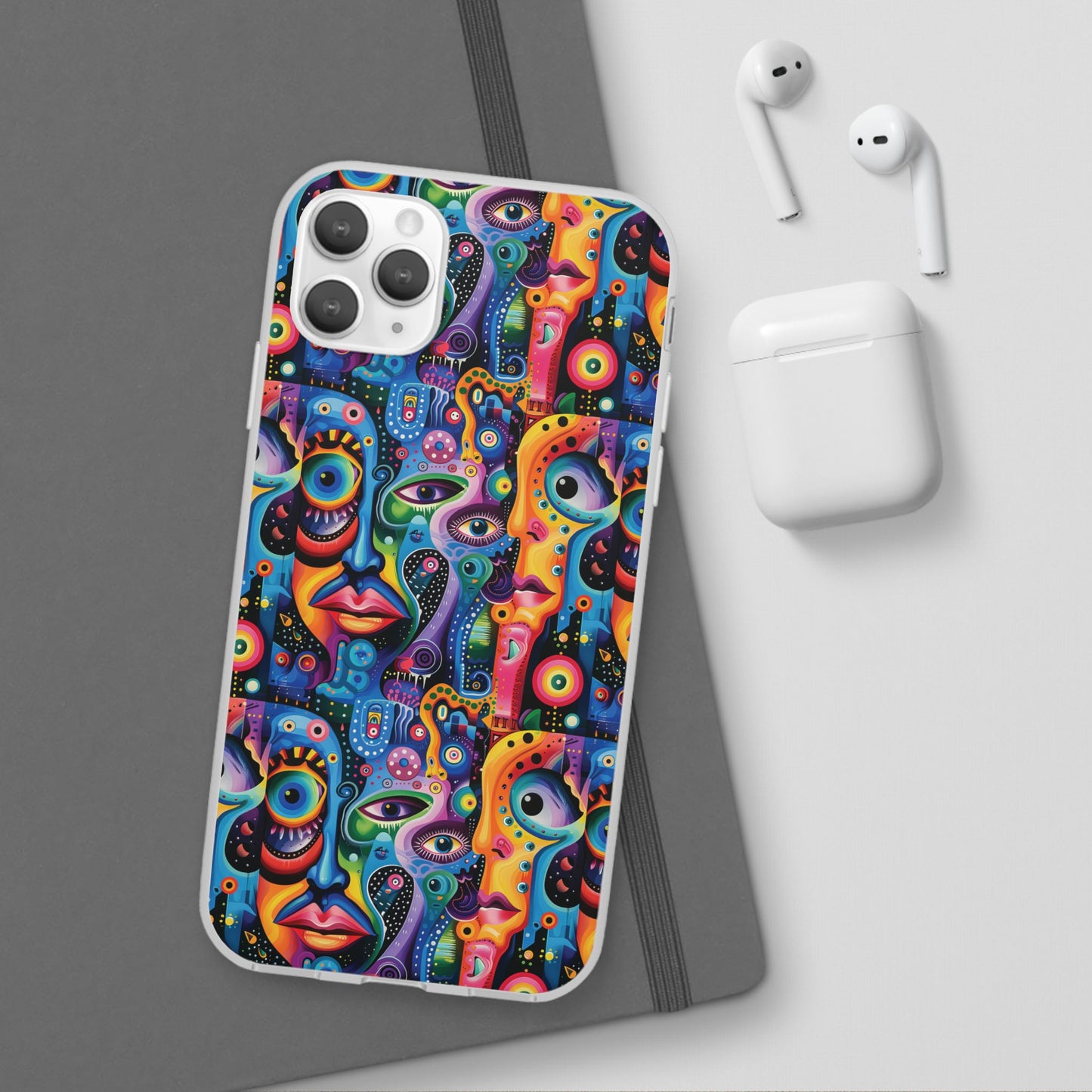 Psychedelic Visions Flexi iPhone and Samsung Case - Colorful Abstract Design.