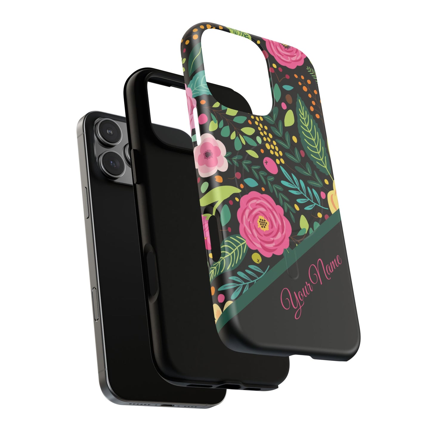 Personalized Floral Fantasy Tough Magnetic iPhone Cases- a Gift for Gardeners, Mother's Day, Birthday Gift, Anniversary Gift, Presents
