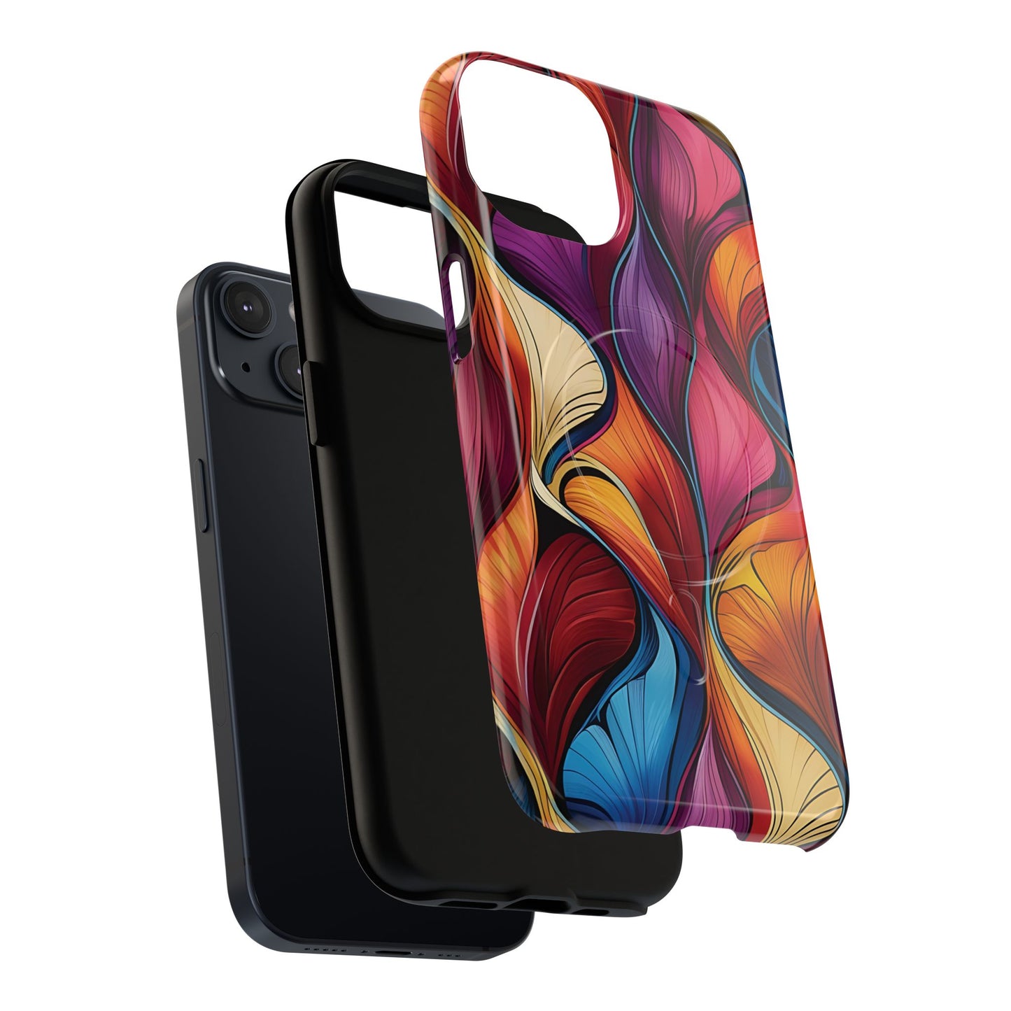Vibrant Leaf Wave Tough Magnetic Phone Case, Vibrant Smartphone Cover, Unique Protective Case for Gifts, Phone Accessories, Trendy Design
