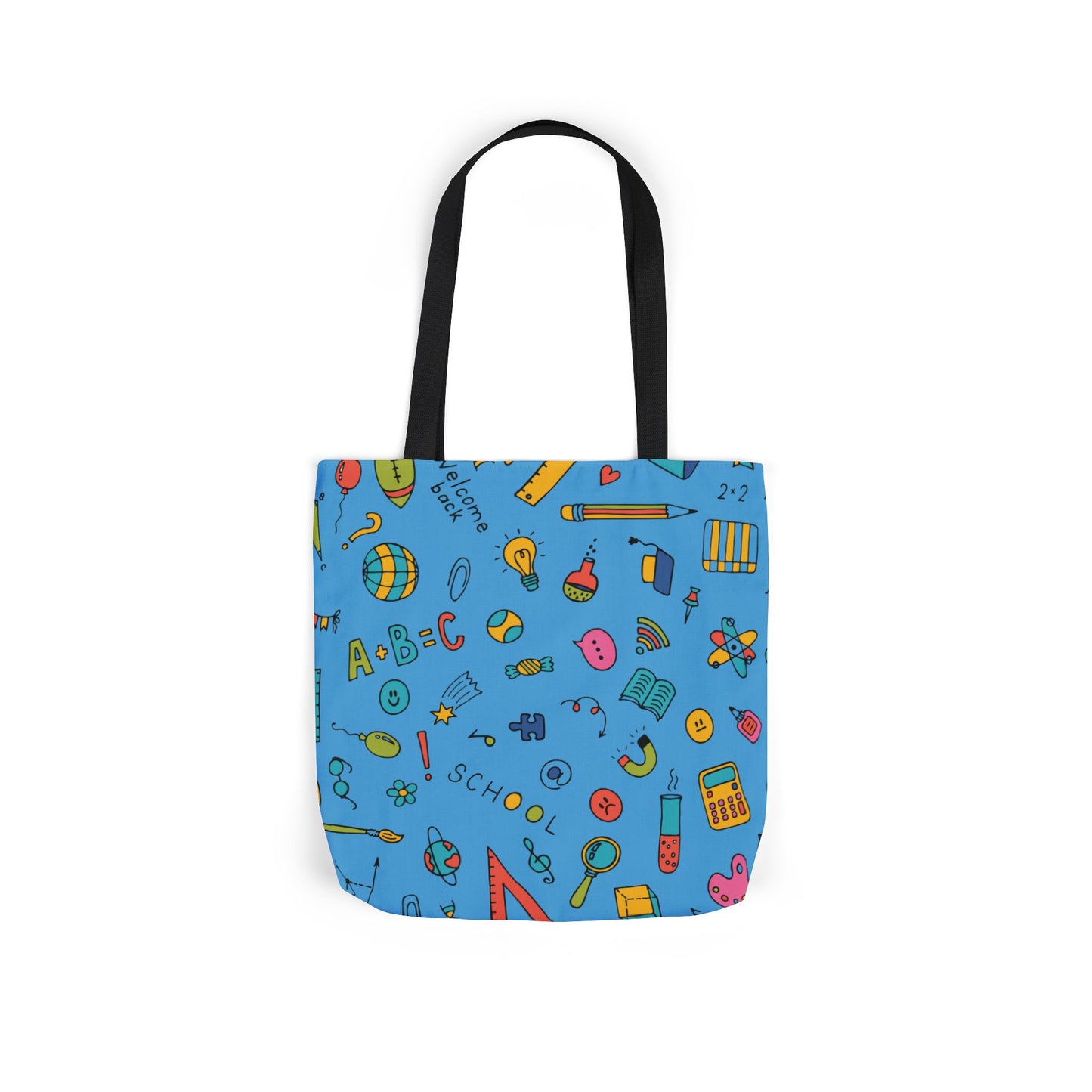Personalized Classroom Couture Composition Book Inspired Canvas Tote Bag with Colorful Straps, Cute School Bag, Eco-Friendly Tote, Back to School Shopping Bag, Teacher Gift Idea