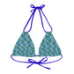 Blue Tropical Bliss Strappy Triangle Bikini Top (AOP)- (PY)