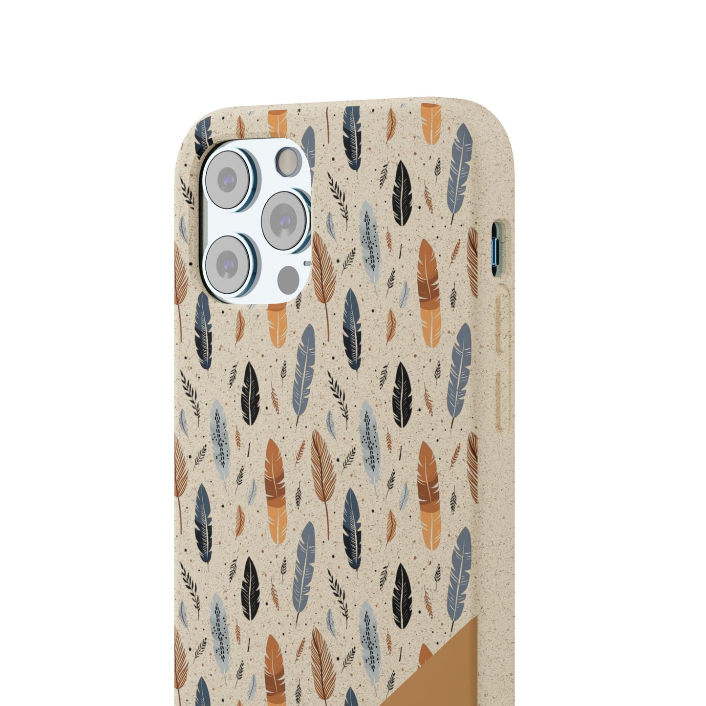 Personalized Whispering Feathers Samsung and iPhone Biodegradable Case, Custom Name Case.