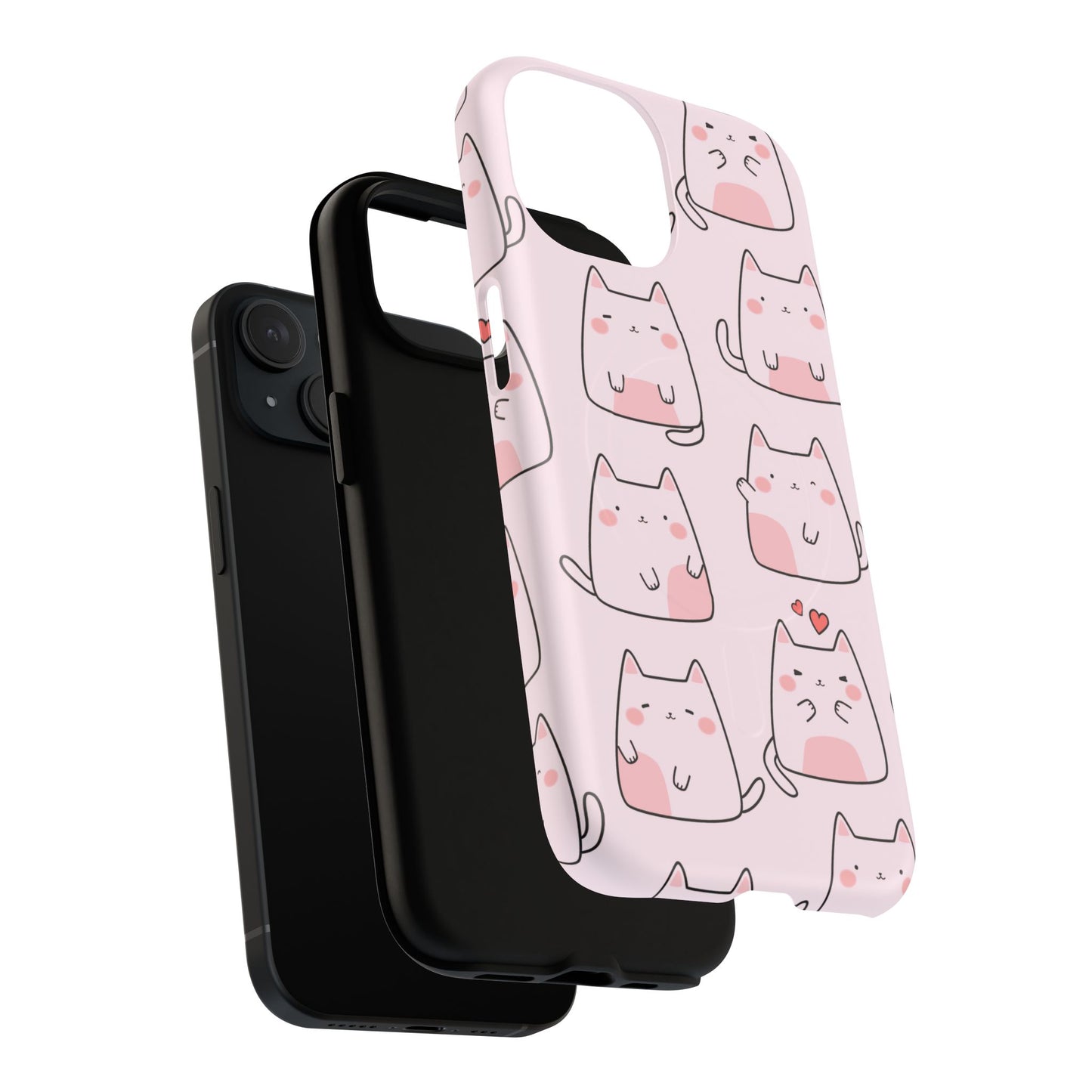Cute Cat Magnetic iPhone Case, Tough iPhone Cover, Cat Lover Gift, Kawaii Style Case, Pet-Themed Gift