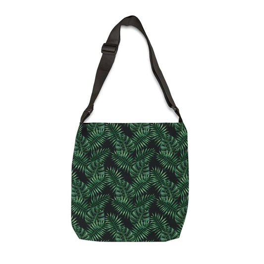 Black Tropical Bliss Adjustable Tote Bag (AOP)