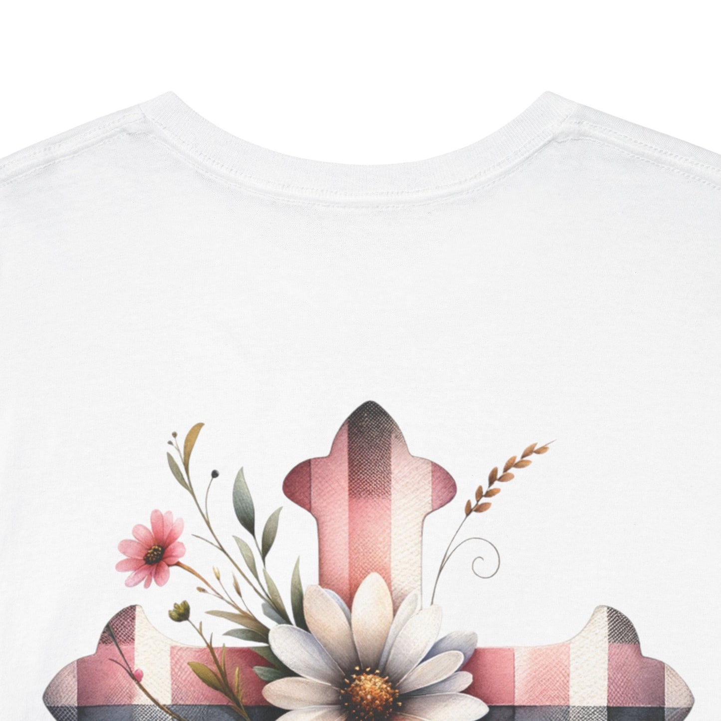 Faith and Floral Cross Unisex Heavy Cotton Tee