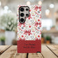 Personalized Rosette Coquette Phone Case - Custom Name/Message 'I Am Stronger Than The Storm' Floral Bow Protective Case