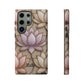 Personalized Lotus Floral Stained Glass Effect Tough Phone Case