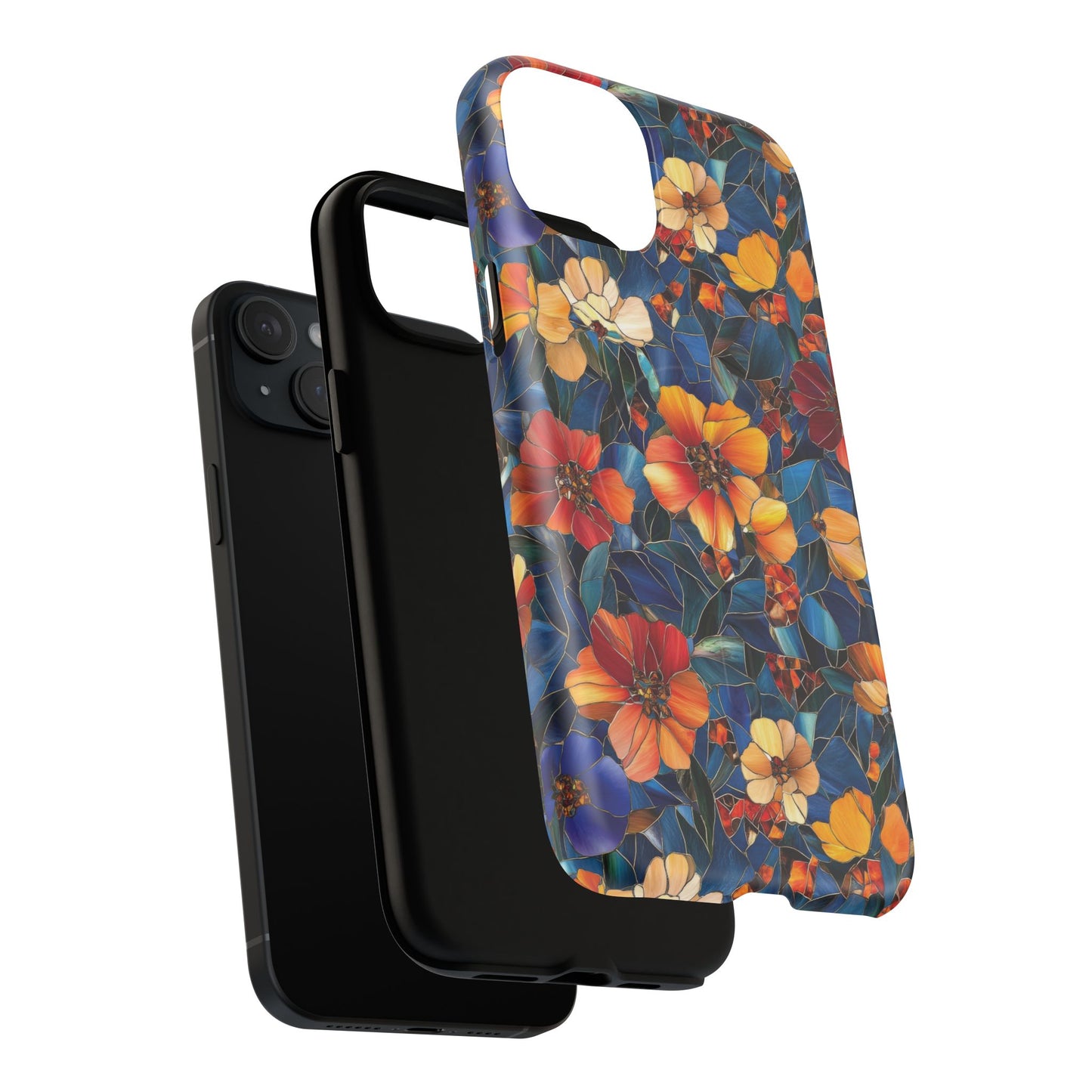 Cathedral Petals Tough Magnetic iPhone Case, Durable, Stylish, Unique Floral Design, Gifts for Her, Birthday, Everyday Use, Stained Glass iPhone Case.