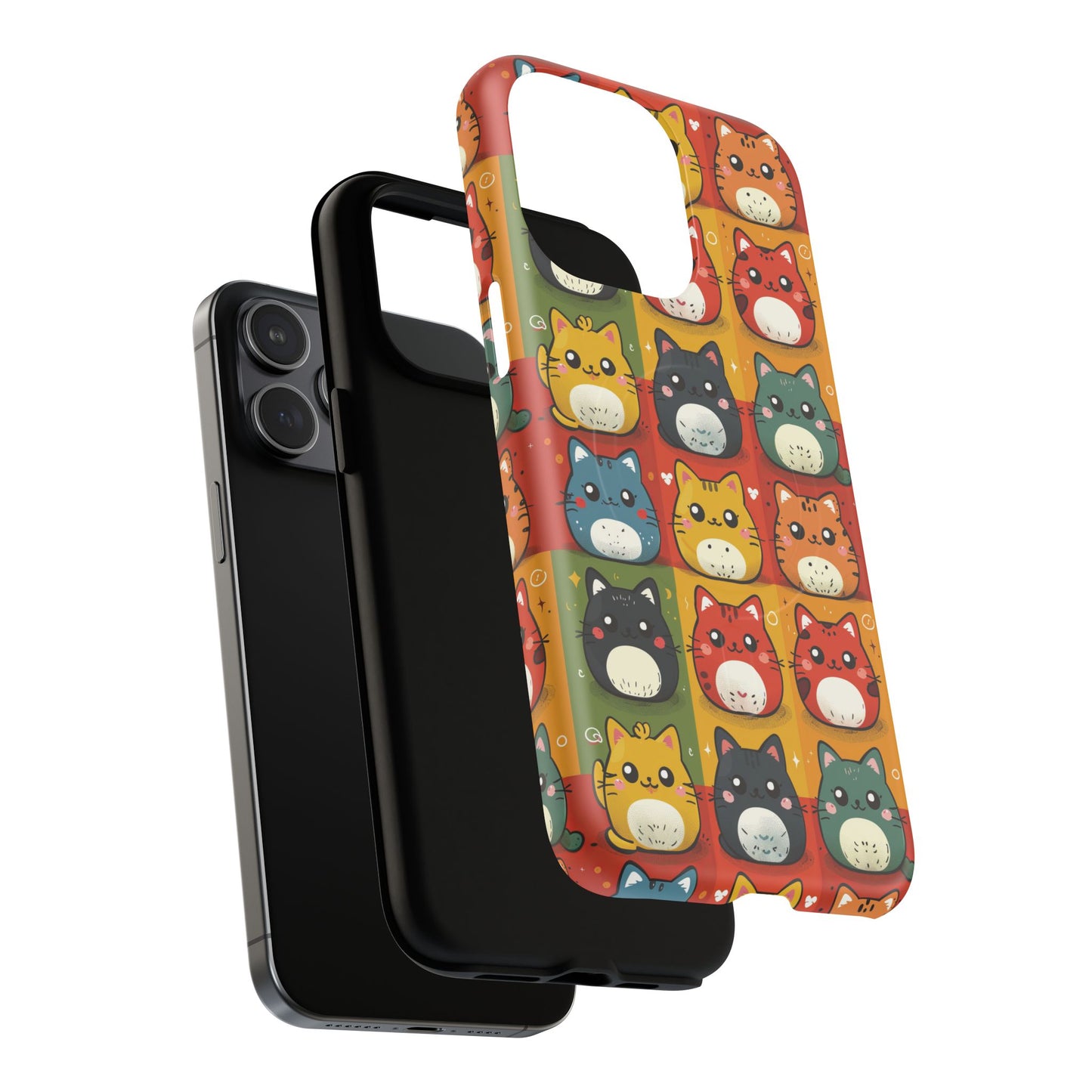 Cute Kawaii Cat iPhone Case, Tough Magnetic iPhone Case, Animal Lover Gift, Kawaii iPhone Cover, Fun Cat Design