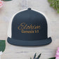 'ELOHIM, GENESIS 1:1'  Embroidered 5 Panel Trucker Cap | Casual Style Hat, Adjustable, Unisex, Perfect Gift for Outdoors, Festivals, Daily Wear