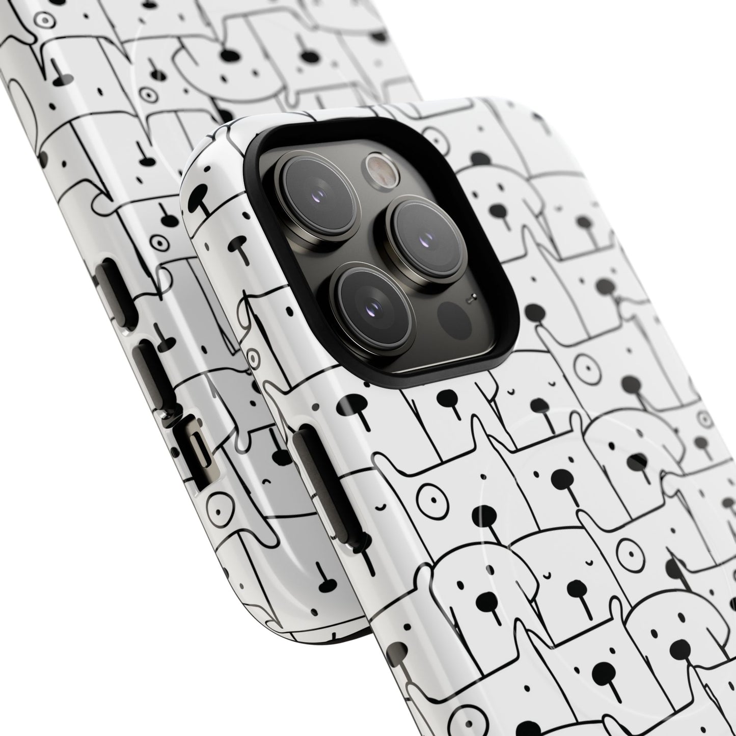 Cute Woof Line-Up iPhone Case, Tough Magnetic Case for Pet Lovers, Stylish Phone Accessory, Gift for Dog Owners, Protective Pet Case