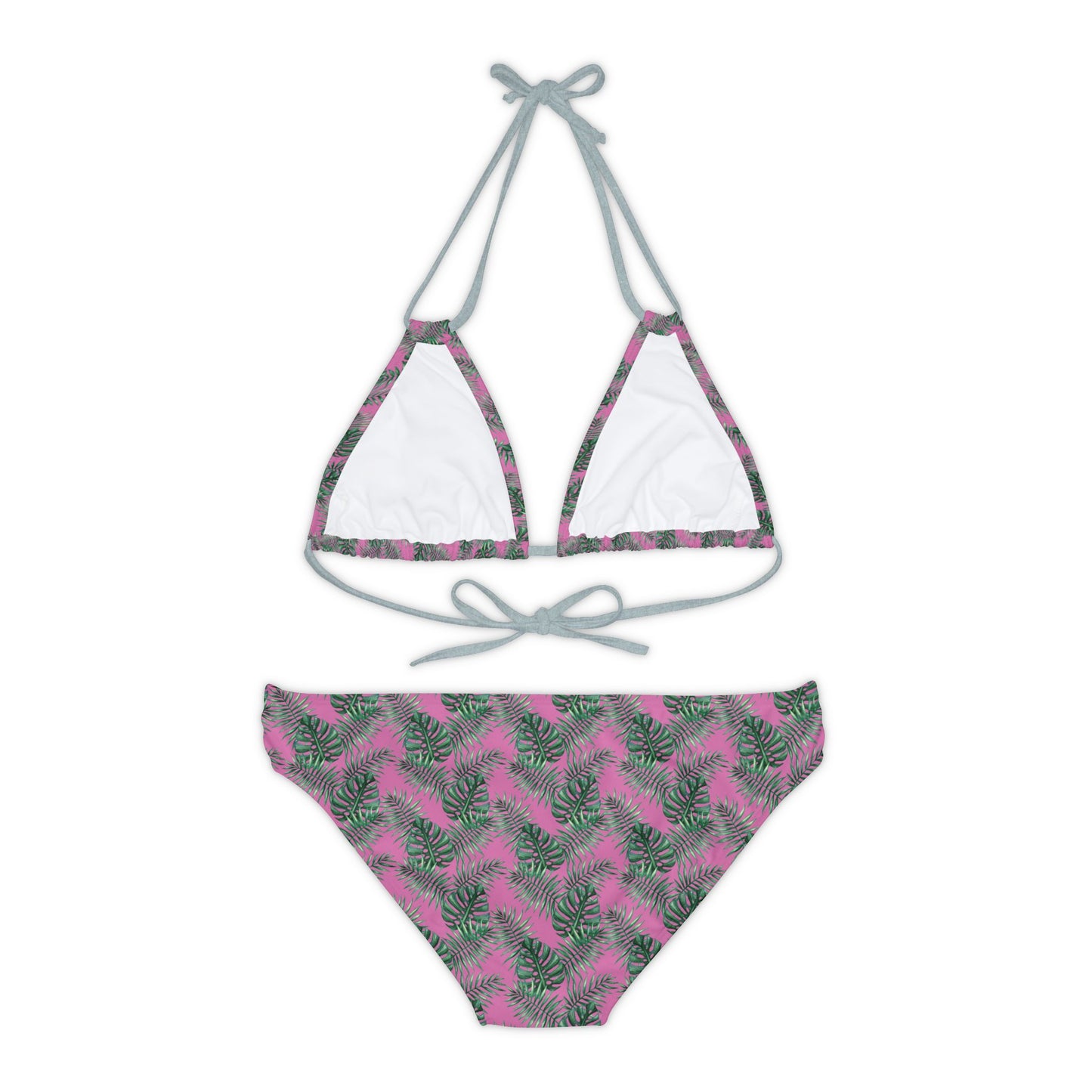 Pink Tropical Bliss Strappy Bikini Set (AOP)- (PY)