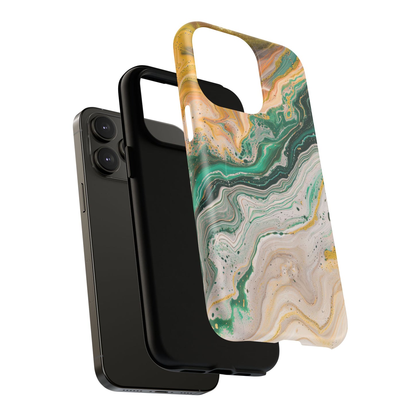 Magnetic iPhone Cases with Green Marble Design, Tough Magnetic Cases, iPhone Accessories, Gift for Her, Trendy iPhone Cover