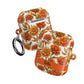 Stained Glass Effect Floral Orange Marigold AirPod Case — Personalized Name Option