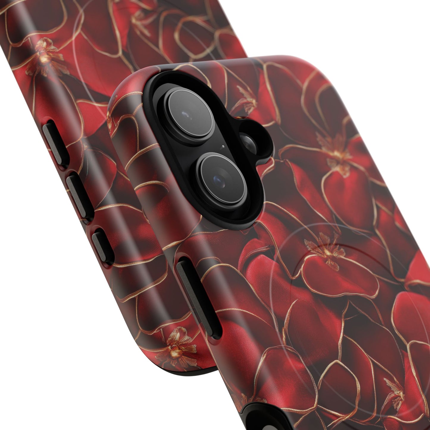 Crimson Bloom Tough iPhone Magnetic Case, Protective iPhone Case, Stylish iPhone Cover, Gift for Her, Mother's and Birthday Gifts, Unique Floral Accessories
