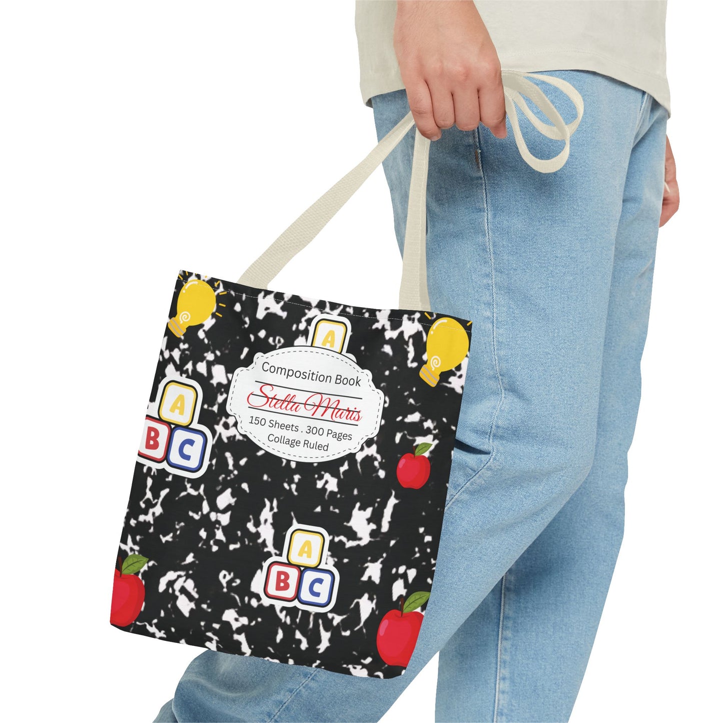 Personalized Composition Book InspiredTote Bag, Back to School Tote, Teacher Gift, Kids Bag, Custom Name Bag, Educational Accessories, Back to School Tote Bag.