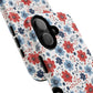 Patriotic Floral Dreams Tough Magnetic iPhone Cases, Durable, Stylish, Gift for Her, Protective Phone Cover, Spring Floral Design
