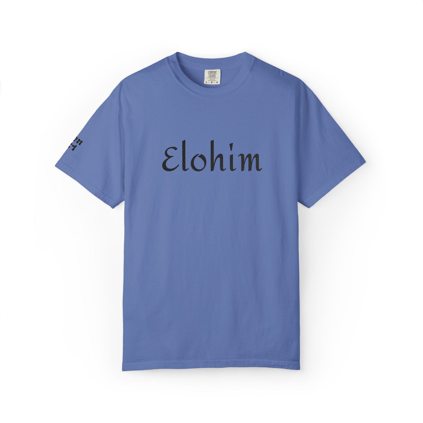 Embroidery 'ELOHIM, GENESIS 1:1' - Faith-Based Unisex Garment-Dyed Comfort Colors T-shirt, Faith Gift Tee, Religious Tee, Embroidery Tee.