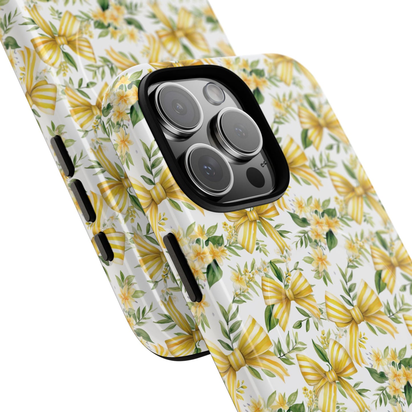 Sunshine Coquette Bows Tough Magnetic iPhone Case, Durable iPhone Cover, Girly Tech Accessory, Nature-Inspired Gift for Her, Spring Decor