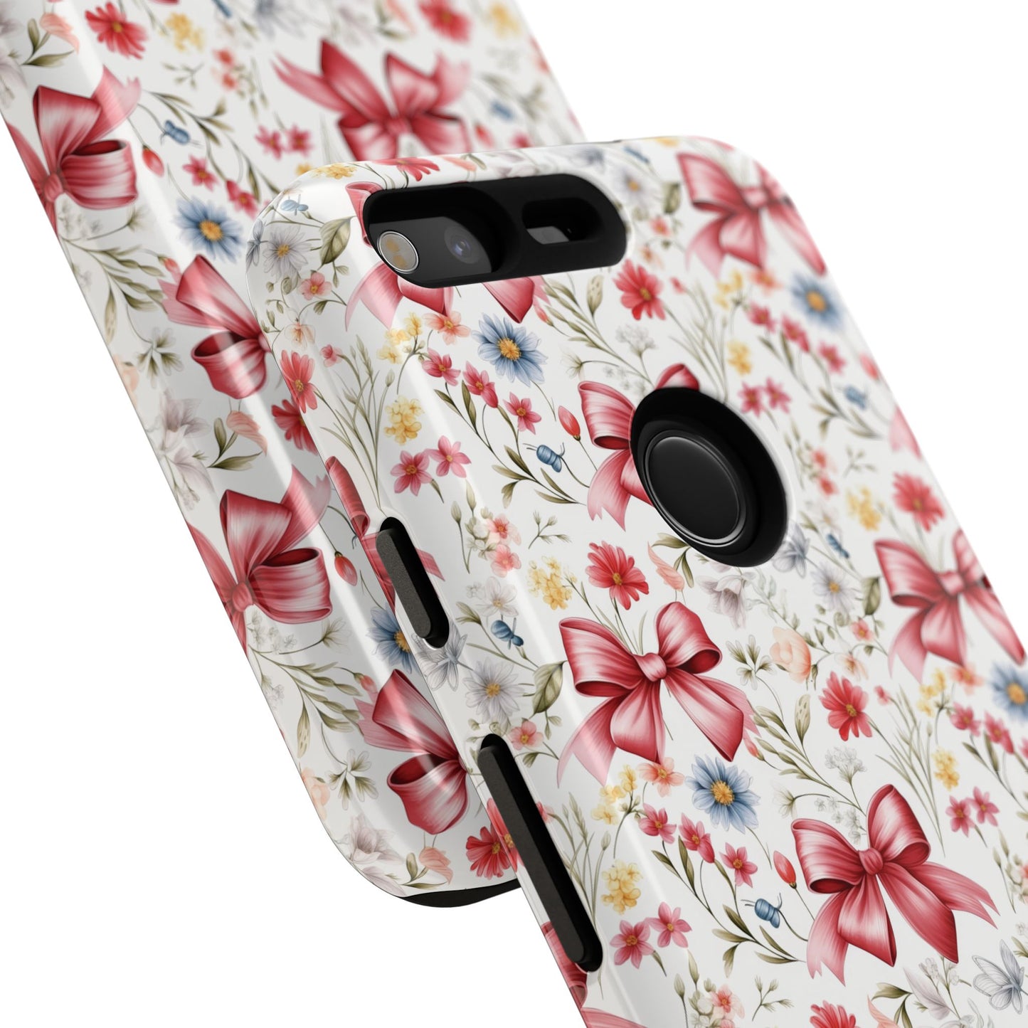 Personalized Rosette Coquette Phone Case - Custom Name/Message 'I Am Stronger Than The Storm' Floral Bow Protective Case