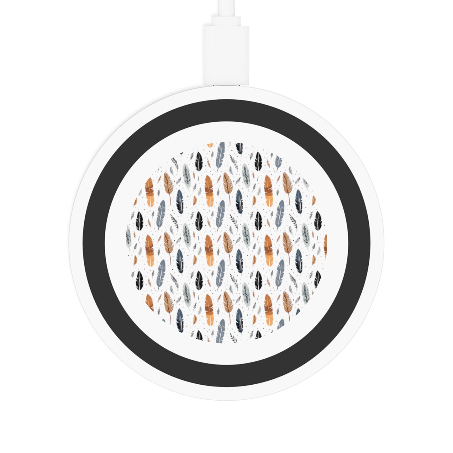 Whispering Feathers Quake Pattern Wireless Charging Pad - Stylish & Functional Tech Accessory