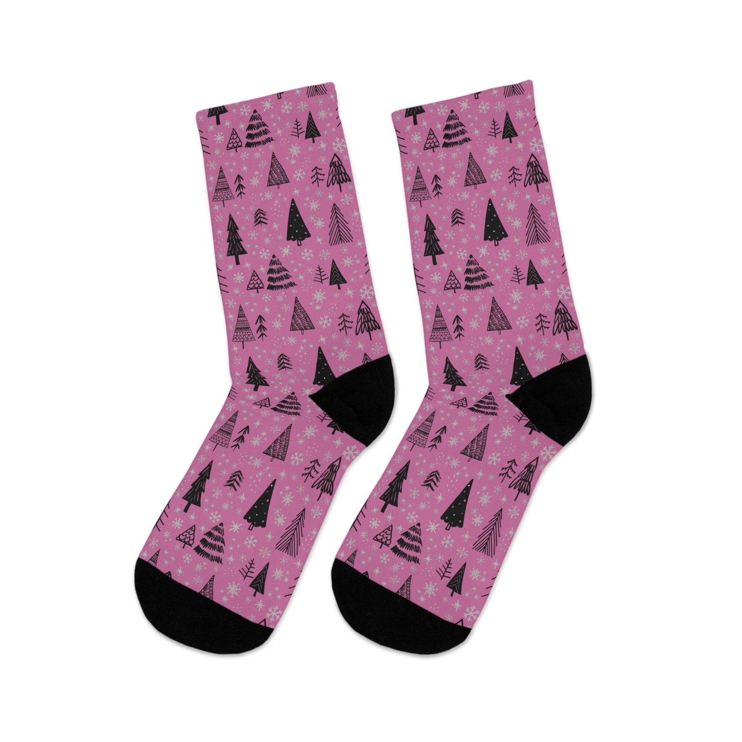 Winter Wonderland Pink Christmas Recycled Poly Socks