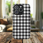 Black and White Gingham Phone Case, Tough Magnetic Cases, Stylish Phone Cover, Gift for Her, Trendy Phone Accessory, Checkered Print