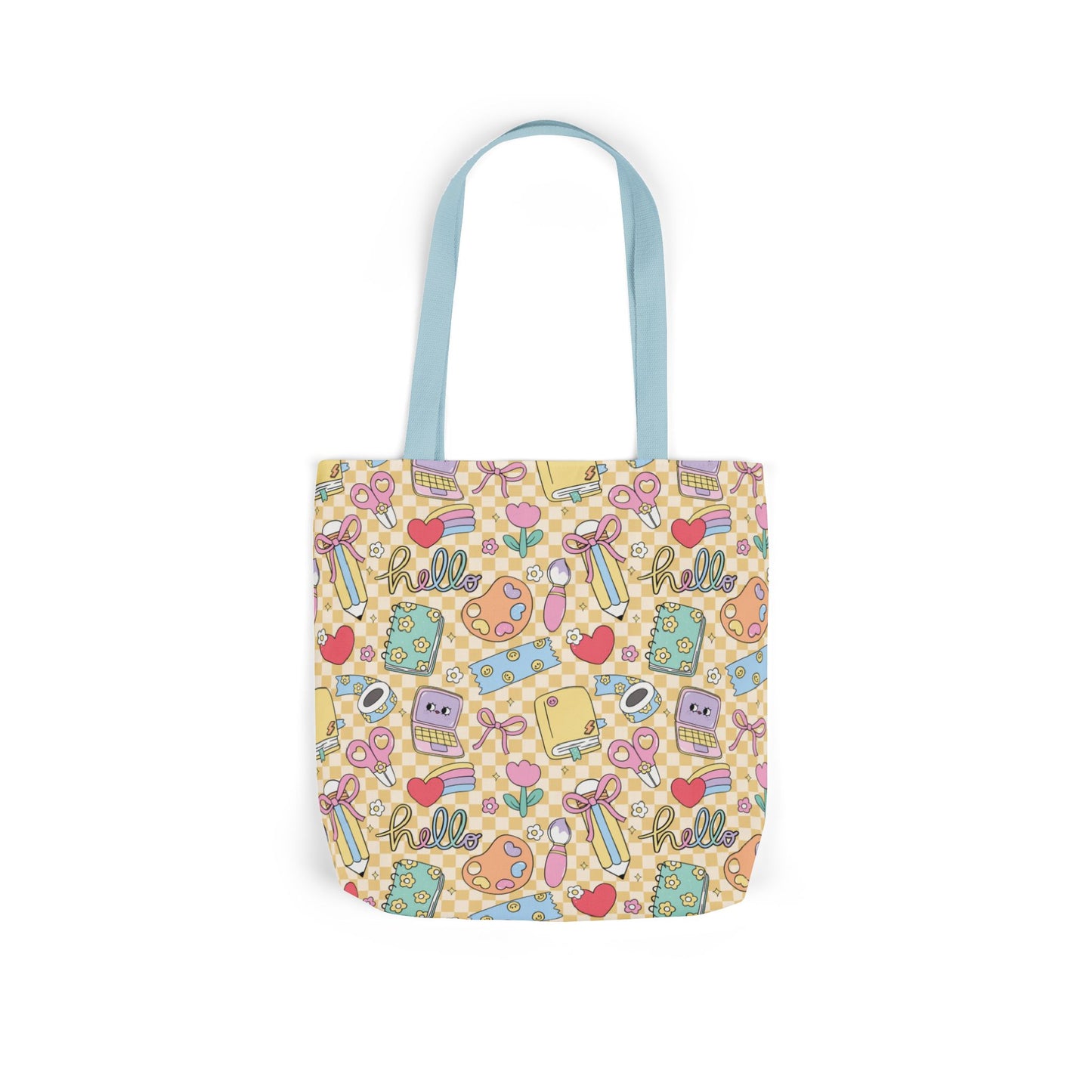Personalized Doodle Daydream Composition Book Inspired Canvas Tote Bag with Colorful Straps, Cute School Bag, Eco-Friendly Tote, Back to School Shopping Bag, Teacher Gift Idea