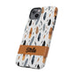 Personalized Whispering Feathers Samsung, Google Pixel and iPhone Case, Custom Name Case.