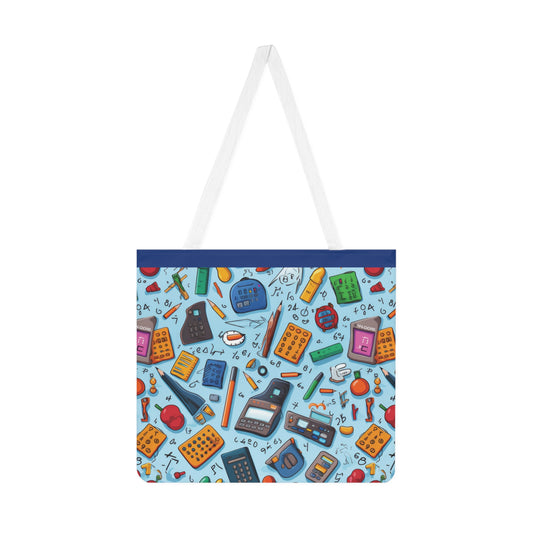 Blue Academic Adventures Shoulder Tote Bag - Colorful Everyday Accessory