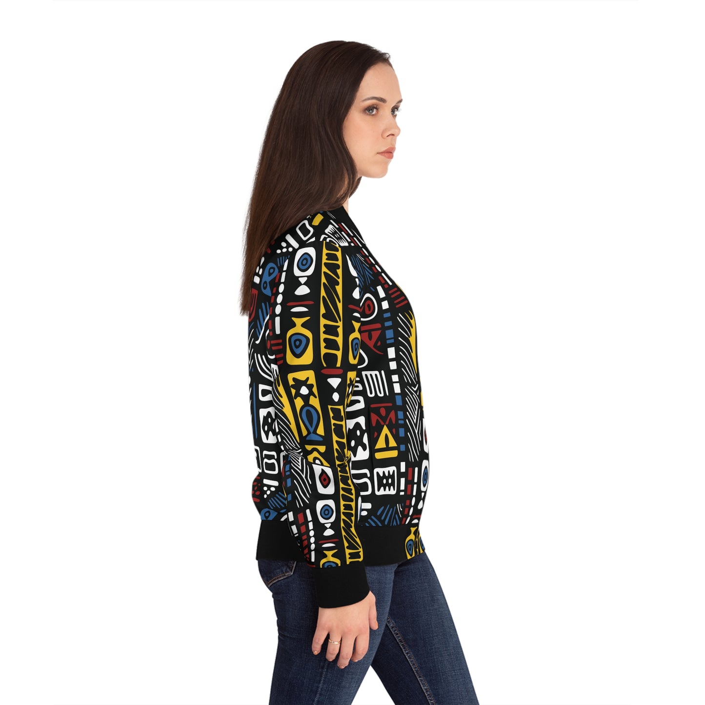 Geometric Harmony Women's Bomber Jacket