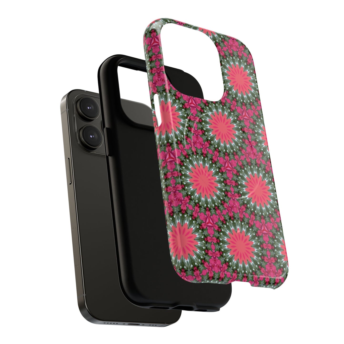 Floral KaleidoBloom iPhone Case, Tough Magnetic Cases, Floral iPhone Cover, Stylish Tech Accessory, Durable Design, Vibrant Gift Idea