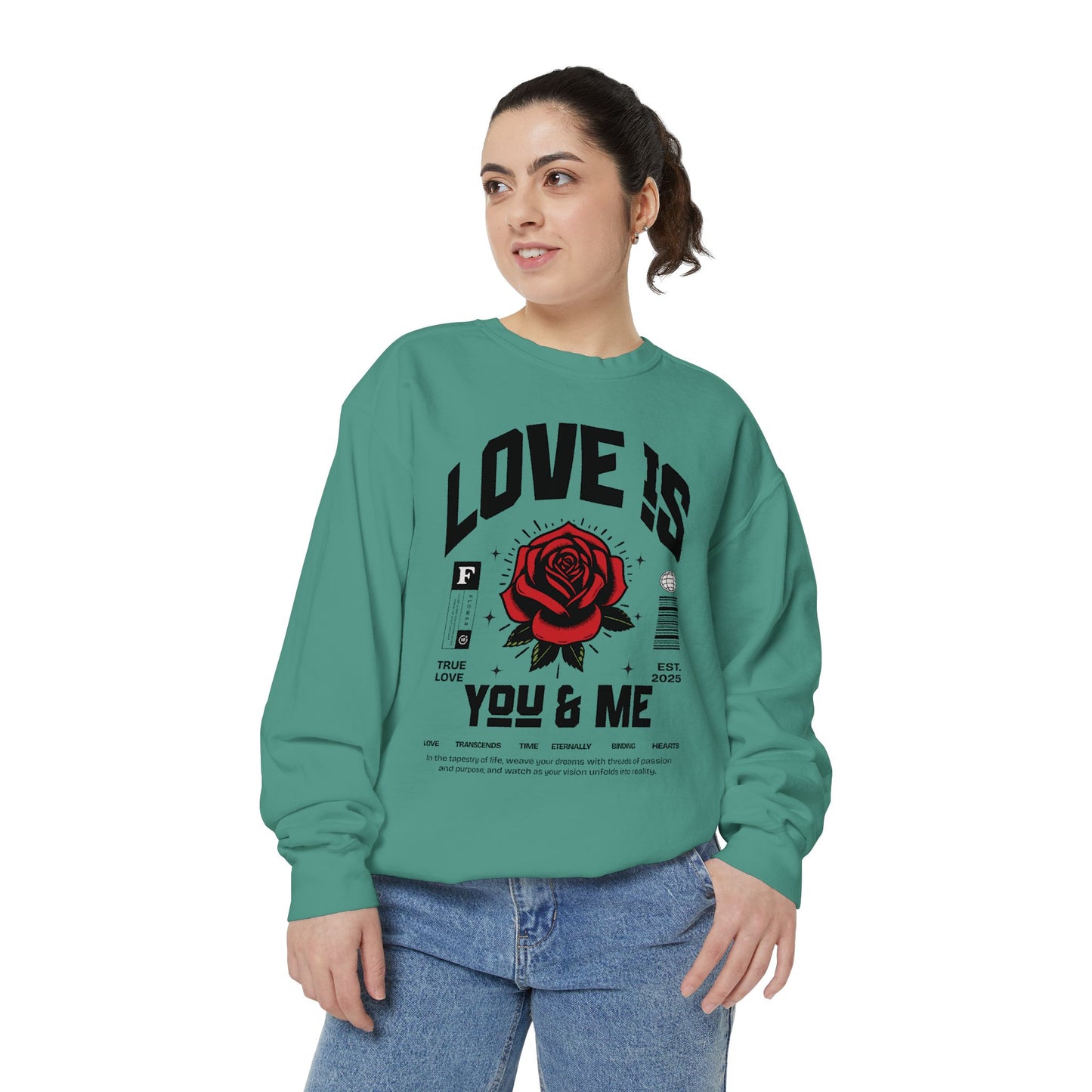 You and Me Valentines Unisex Comfort Colors Garment-Dyed Sweatshirt