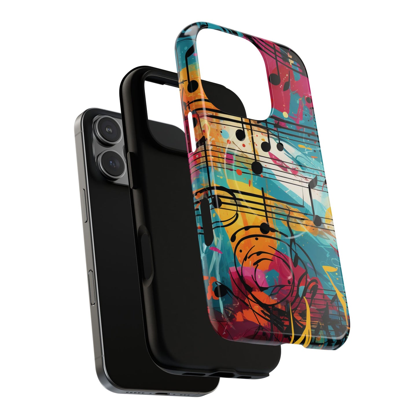 Vibrant Music Note Phone Case, Tough Magnetic Case, Music Lover Gift, Colorful Phone Accessory, Customizable Phone Cover, Unique Gift Idea