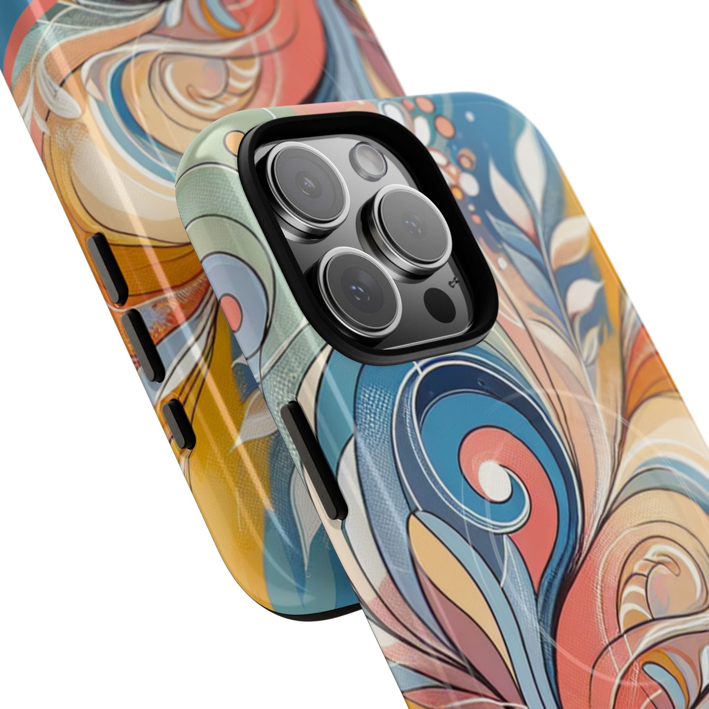 Personalized Sunset Garden Whirl Tough iPhone Magnetic Case for iPhone, Artistic Phone Cover, Durable Protection, Gifts for Her, Unique Style