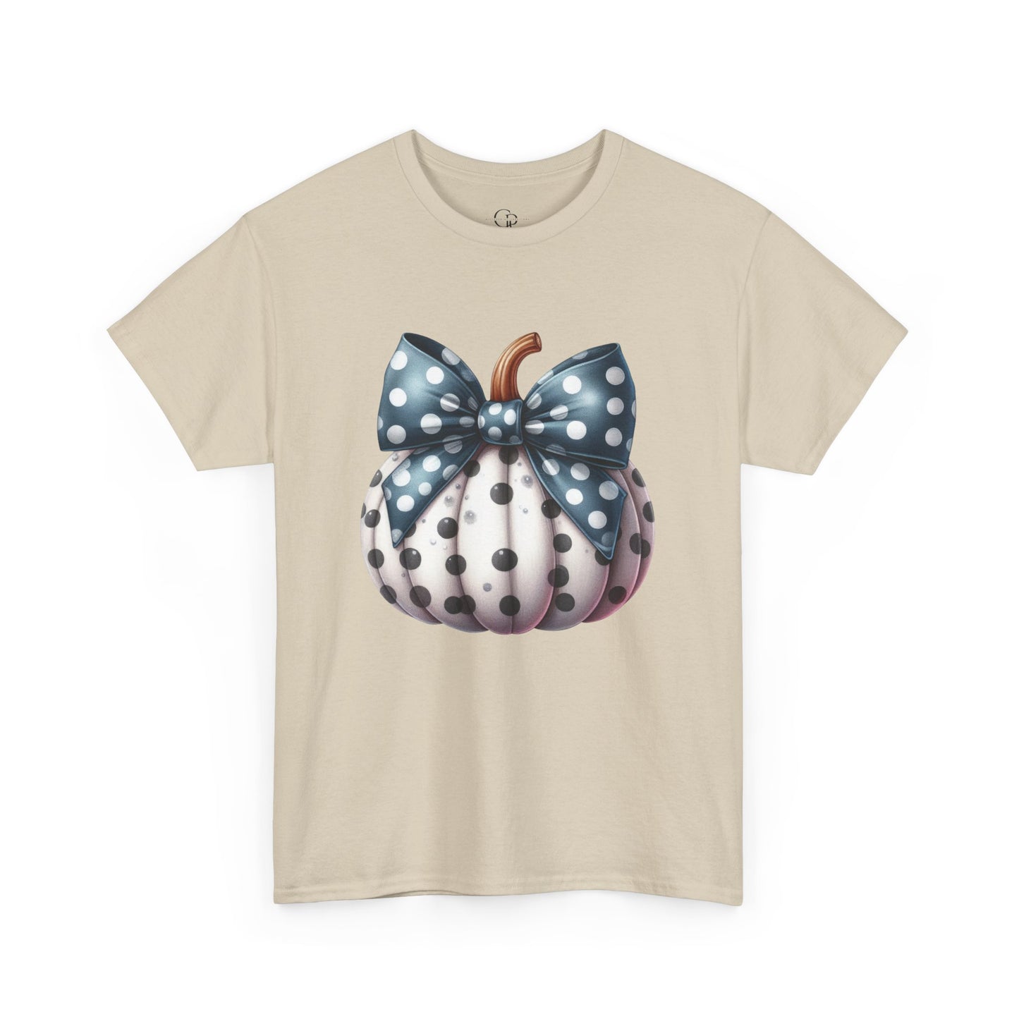 Polka Dot Pumpkin Charm Unisex Heavy Cotton Tee