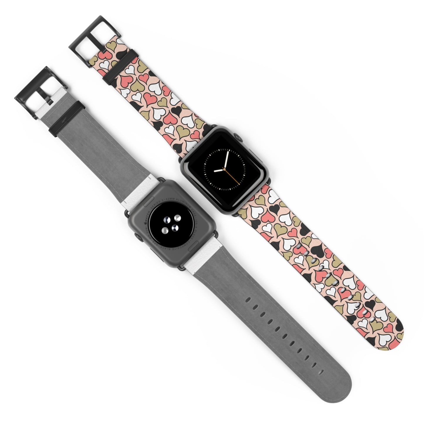 Love Heart Pattern Watch Band for Women - Stylish Apple Watch Strap