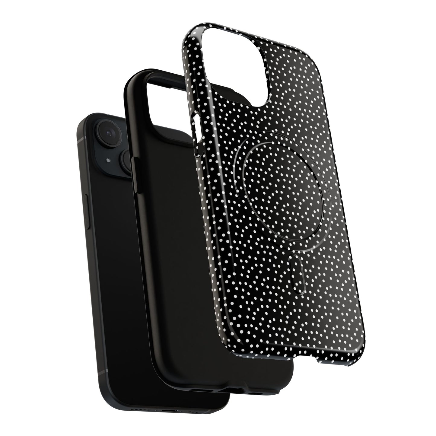 Small Polka Dot Tough iPhone Magnetic Case, Durable iPhone Accessories, Gifts for Tech Lovers, Modern Design.