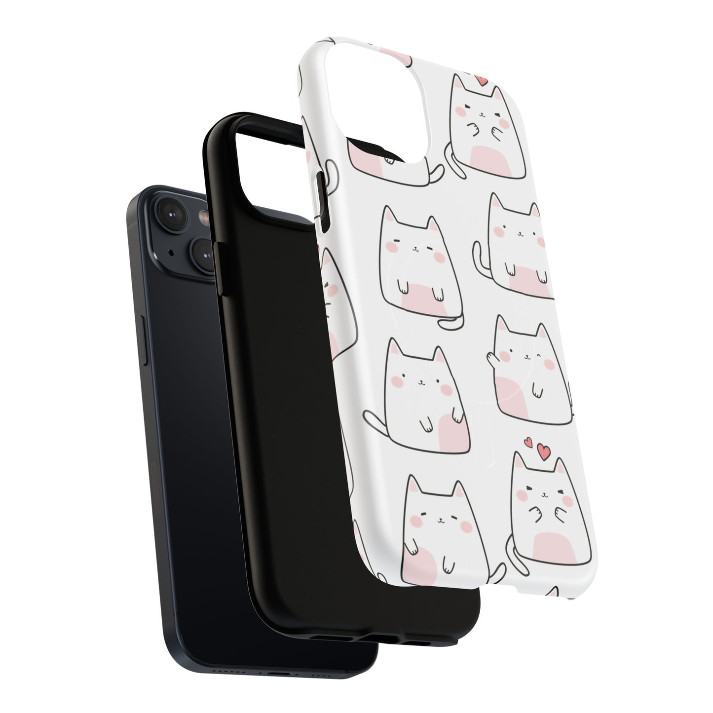 Cute Kawaii Cat Tough Magnetic iPhone Case, Cute Cat Lover Gift, Kawaii iPhone Cover, Tough iPhone Case, Unique Pet Themed Accessory,