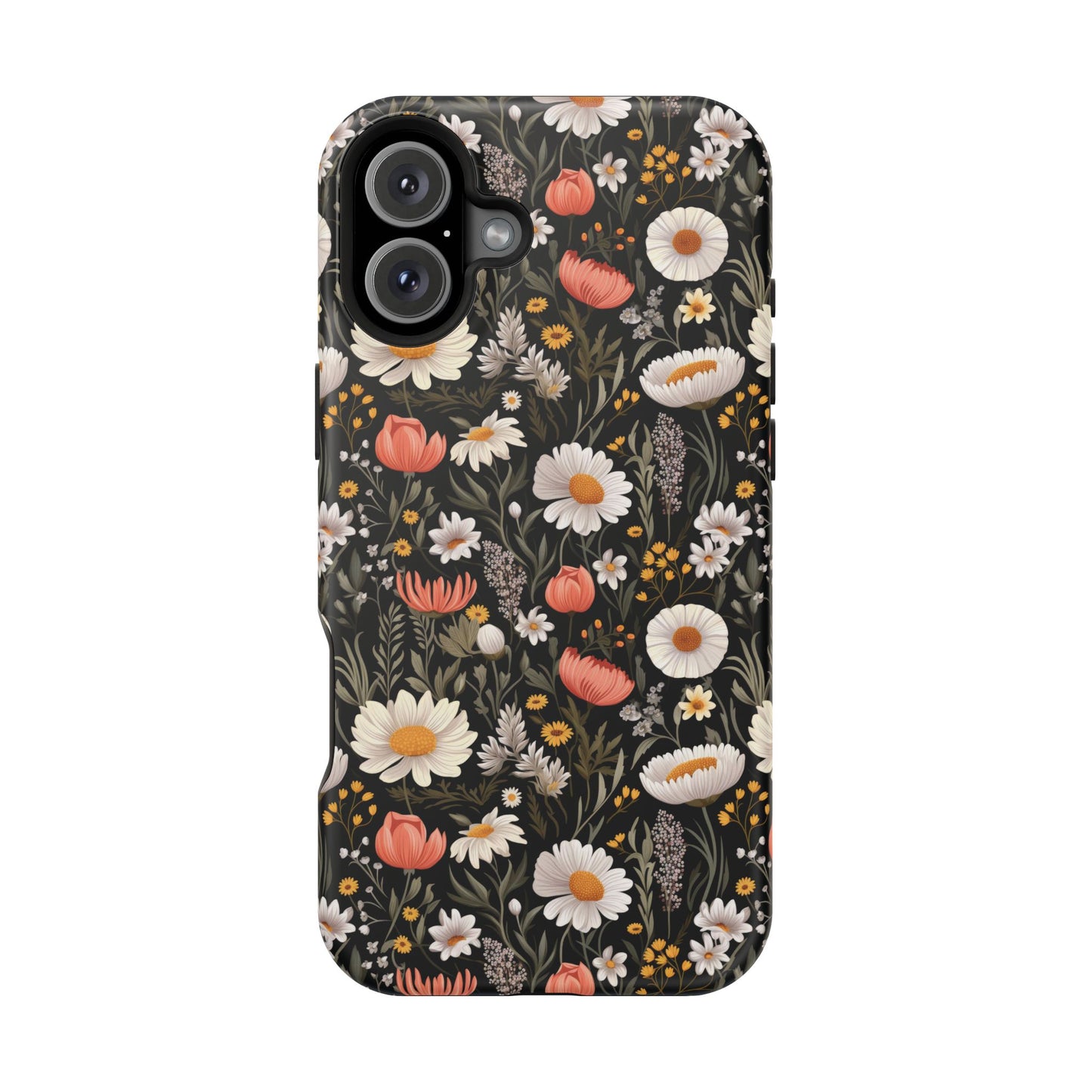 Blossom Elegance: Noir Garden Magnetic Tough iPhone Cases