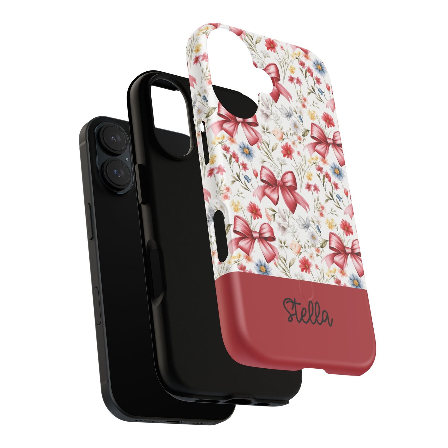 Personalized Rosette Coquette Floral Phone Case - Tough MagSafe® Magnetic Cases, Protective Cover, Stylish Tech Accessory, Gifts for Her