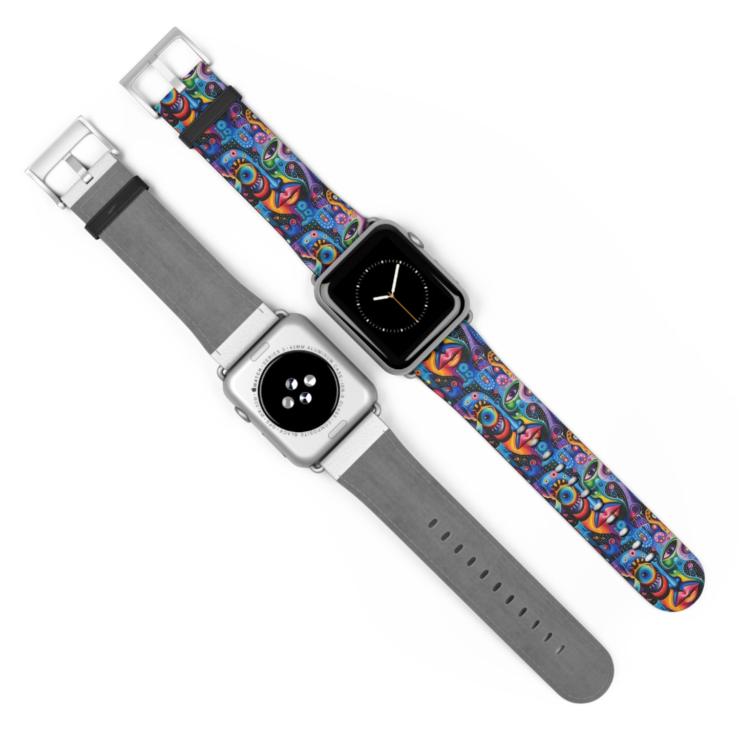 Psychedelic Visions Colorful Artistic Watch Band - Vibrant Design for Unique Style.