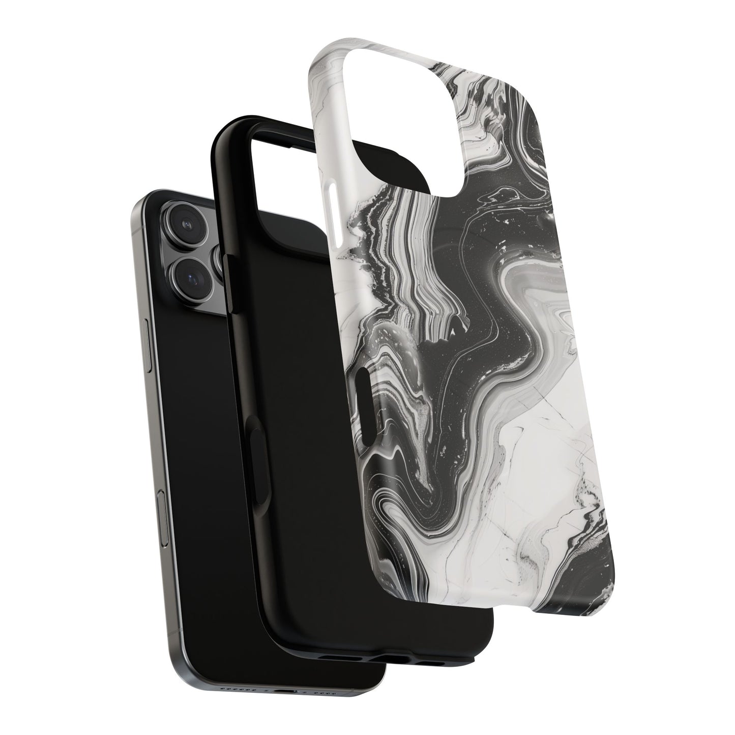Black Marble Magnetic iPhone Case for Tough Protection, Stylish iPhone Mobile Accessory, Fashionable Gift, Unique Marble iPhone Design, Durable Smartphone Cover